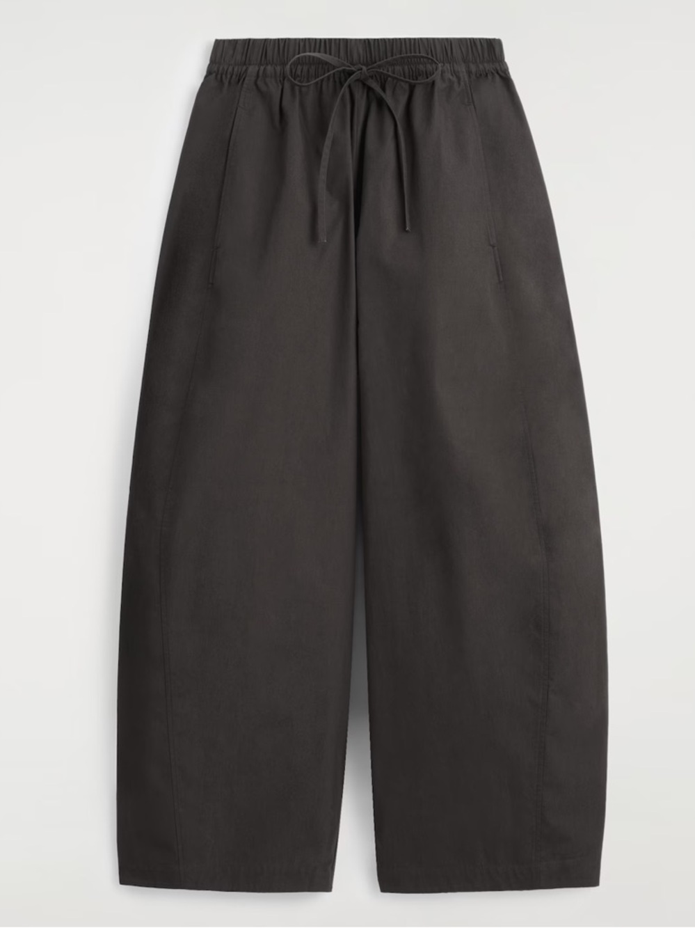 Dark Brown COS ELASTICATED BARREL-LEG PANTS XS